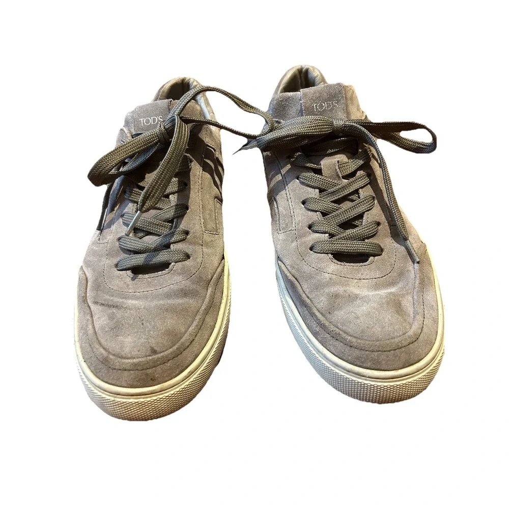 Tod's Men's Suede Sneakers Size 10.5 Gray Shoes - Picture 3 of 12